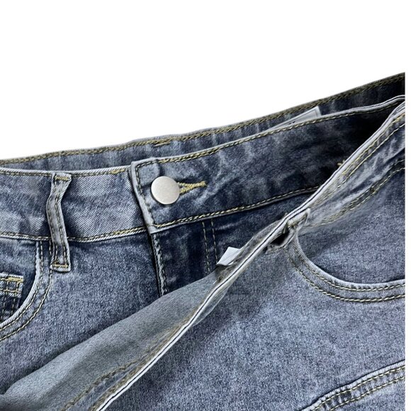 Vintage Upcycled Demin Mini Skort Skirt XS - Picture 3 of 8